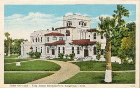 king ranch oil post card of Kingsville Texas mansion