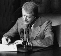 April_2_Carter_AOGHS President Jimmy Carter signing Crude Oil Windfall Profit Tax in 1980.