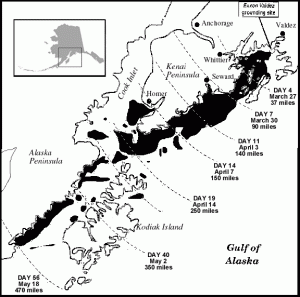 March-24-Valdez-spill-AOGHS oil spill map of Alaska coast in 1989.