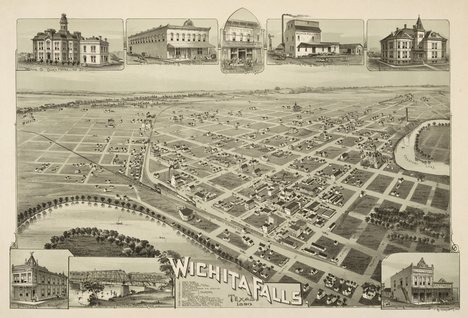 December-21-Fowler-Texas-AOGHS Thaddeus Fowler map of Wichita Falls, Texas, in 1890.