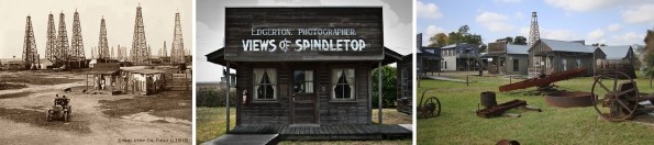 January-10-Spindletop-museum-AOGHS Vintage oilfield photo and modern exhibits at Spindletop oil museum.