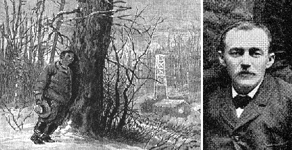January-31-oil-scout-AOGHS Illustration of famed oil scout Justus McMullen near a well