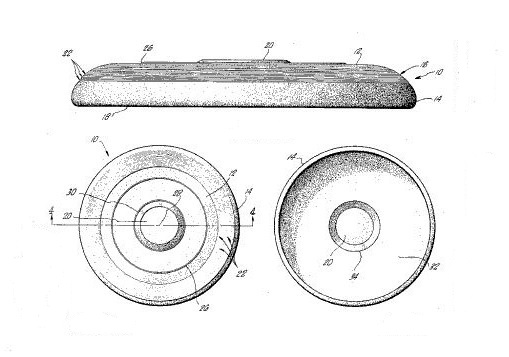December-26-1967-Frisbee-patent-AOGHS Wham-O plastic frisbee patent drawing