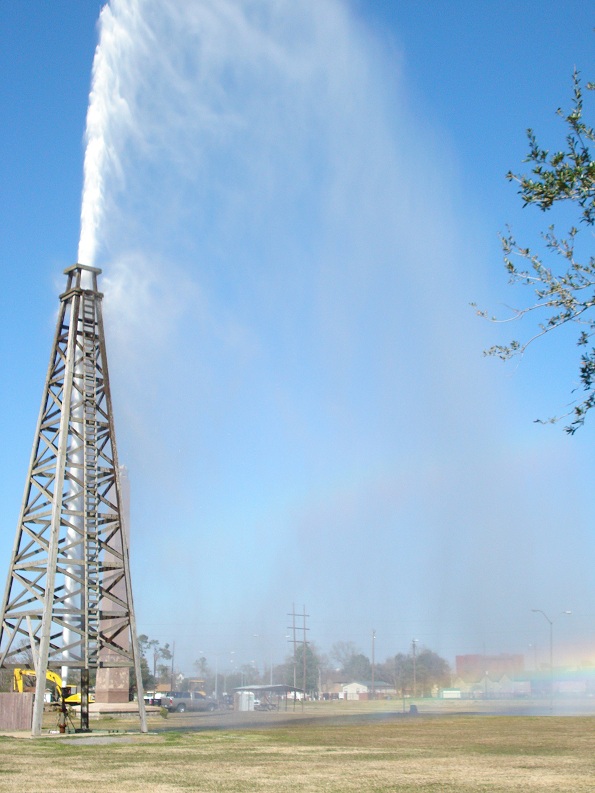 Spindletop-gusher-AOGHS spindletop museum water gusher demonstration