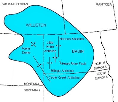 first North Dakota oil well map of giant Williston Basin