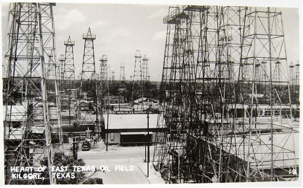 lou della crim oil well downtown Kilgore derricks