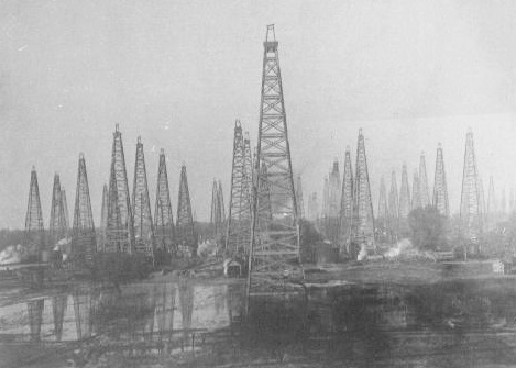 A drilling boom resulted in the West Columbia oilfield reaching its annual peak production of 12.5 million barrels of oil just a few years after its discovery.