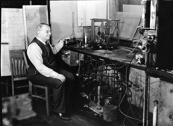 Kansas Professor Hamilton Cady at his desk.