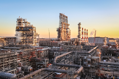 bp whiting refinery history BP whiting refinery at sunset.