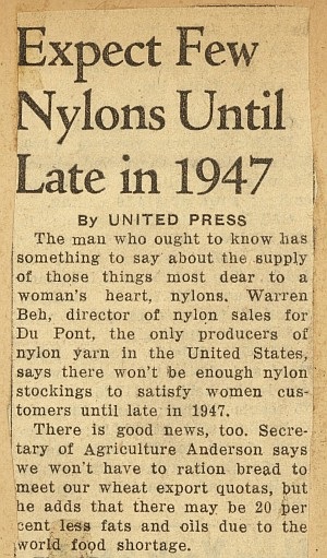 During WWII, Nylon was used as a substitute for silk in parachutes.