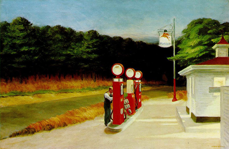 Edward Hopper oil on canvas painting "Gas."