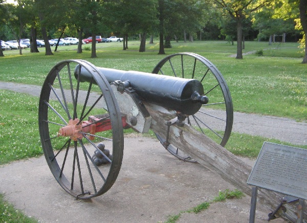 An oilfield cannon exhibit in Discovery One Park, the Bartlesville. Oklahoma.