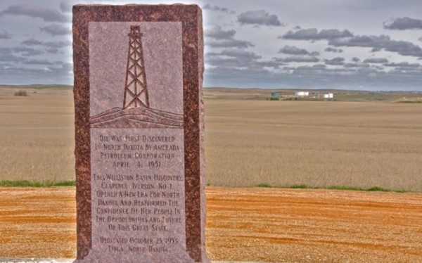 A monument for the 1951 wildcat well drilled in a North Dakota that revealed the 134,000-square-mile Williston Basin.