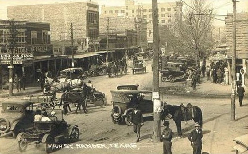 Downtown Ranger, Texas, during 1920s oil boom.