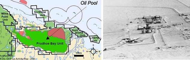 Map of Prudhoe oilfields from Alaska Oil and Gas Conservation Commission.