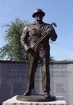 Statue of Oil Patch Warrior of WWII.